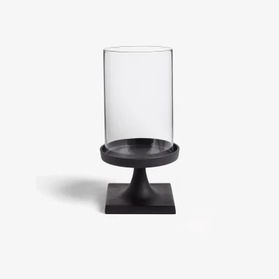John Lewis John Lewis & Partners Hurricane Candle Holder, Matte Black