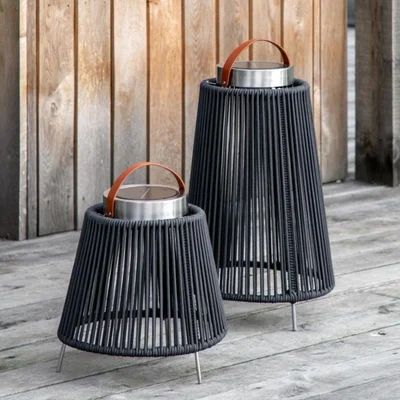 Knees Firenze LED Solar Lantern - Charcoal