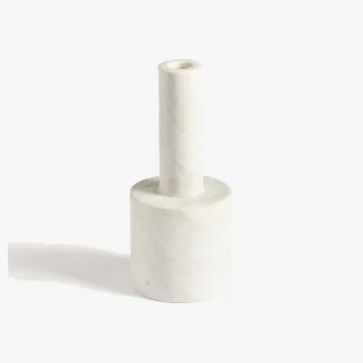 Kave Home Zalvori white marble candle holder 23cm