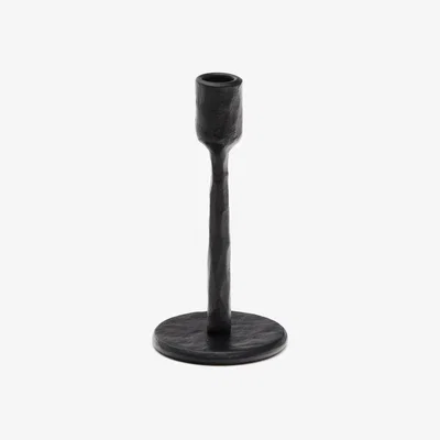 Kave Home Nuvro large black aluminium candle holder