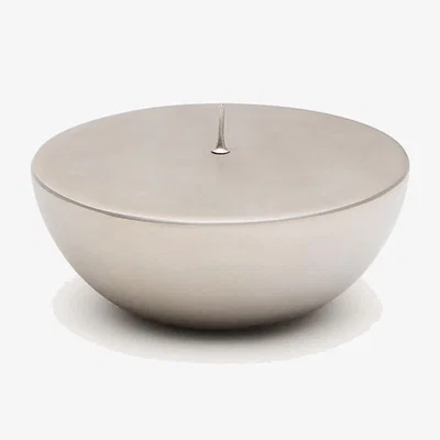 Kave Home Quira small candle holder in silver-plated stainless steel