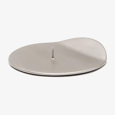 Kave Home Quira silver-plated aluminium candle holder