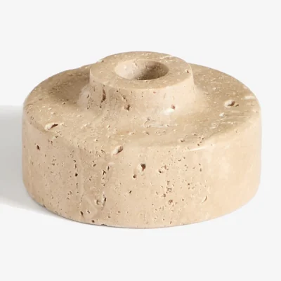 Kave Home Zalvori travertine candle holder 6cm