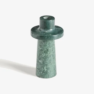 Kave Home Zalvori green marble candle holder 18cm