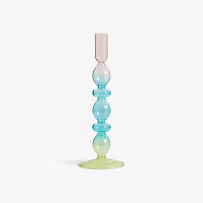 La Redoute Chilava 26cm High Coloured Glass Candlestick