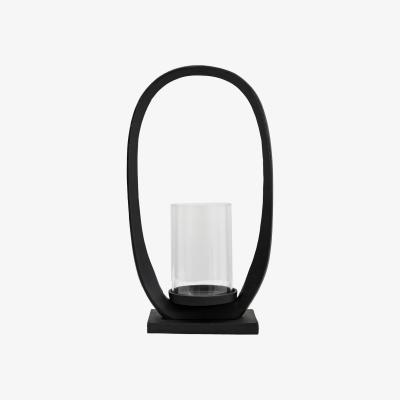 La Redoute 43cm Contemporary Black Metal Lantern