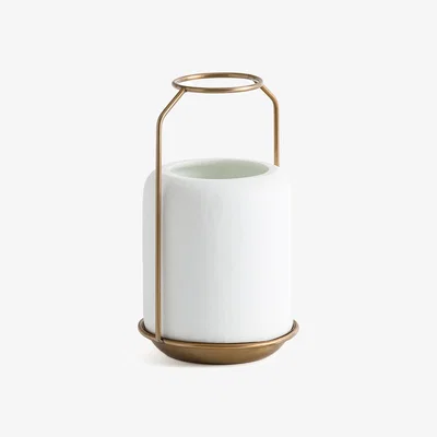 La Redoute Hana Opaque Glass & Metal Lantern