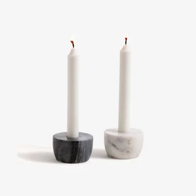 La Redoute Set of 2 Fitia Marble Candle Holders
