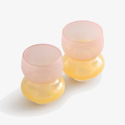 La Redoute Set of 2 Solya Two-Tone Glass Candleholders Height 8cm