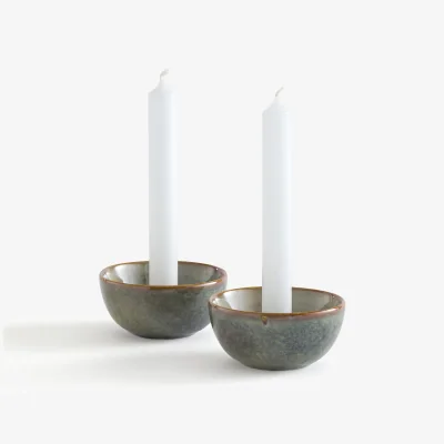 La Redoute Set of 2 Nelina Ceramic Candle Holders