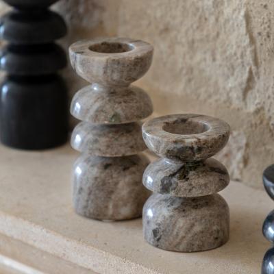 La Redoute Set of 2 Azuaga Marble Candlesticks