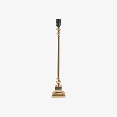La Redoute Classic Gold Candlestick with Square Foot Table Lamp Base