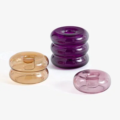 La Redoute Set of 3 Leramo Coloured Glass Candle Holders