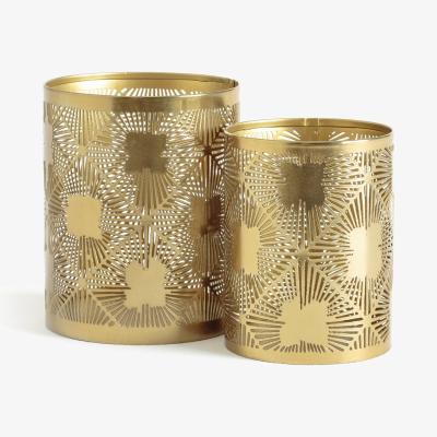 La Redoute Set of 2 Plinia Golden Perforated Metal Tealight Holders
