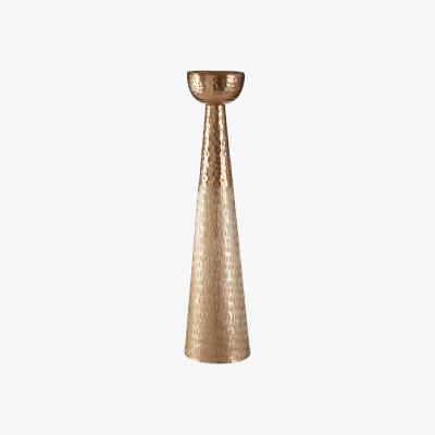 La Redoute Gold Finish Hammered Pillar Candle Holder