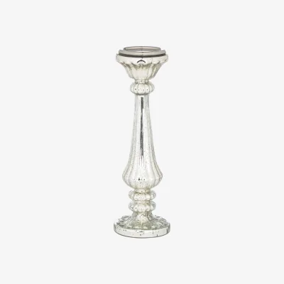 La Redoute 41cm Mercury Effect Deep Ribbed Candle Holder