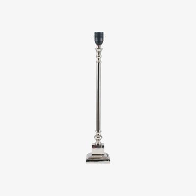 La Redoute Classic Nickel Candlestick with Square Foot Table Lamp Base