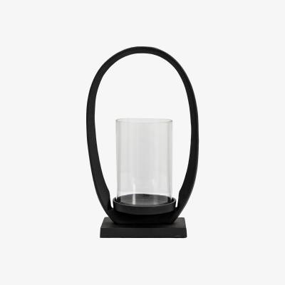La Redoute 33cm Contemporary Black Metal Lantern