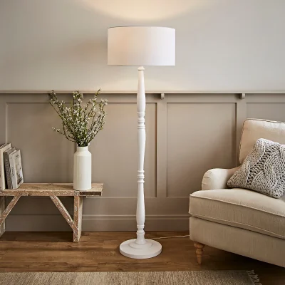 La Redoute Candle Stick Floor Lamp with Fabric Shade