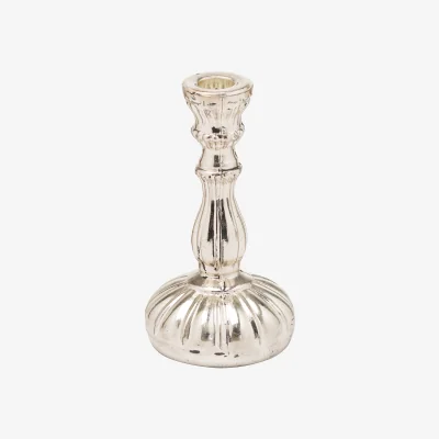 La Redoute 17cm Silver Foil Effect Dinner Candle Holder