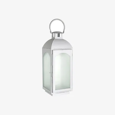 La Redoute 45cm Steel Lantern in White Wash