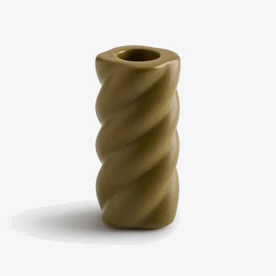 La Redoute Twisted Ceramic Candle Holder H9cm, Vavy