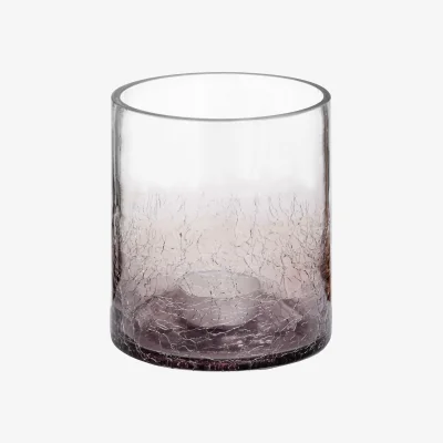 La Redoute 12cm Smoked Crackle Effect Candle Holder
