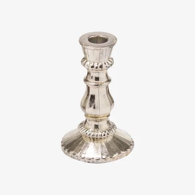 La Redoute 14cm Silver Foil Effect Dinner Candle Holder