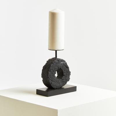 La Redoute 26cm Fidel Charred Black Mango Wood Log Candle Holder