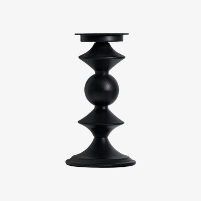 La Redoute 27cm Black Iron Pillar Candle Holder