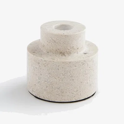 La Redoute Ghama Travertine Candlestick H5cm