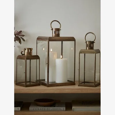 Layered Lounge Brass Effect Square Lantern