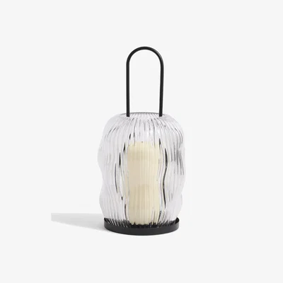 Marks & Spencer M&S Collection Ridged Glass Lantern - Clear, Clear