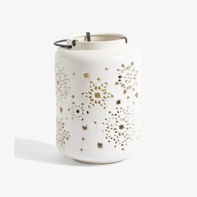Marks & Spencer M&S Star Cut Out Ceramic Lantern - White, White