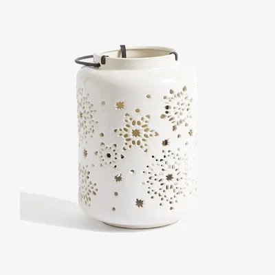 Marks & Spencer M&S Star Cut Out Ceramic Lantern - White, White