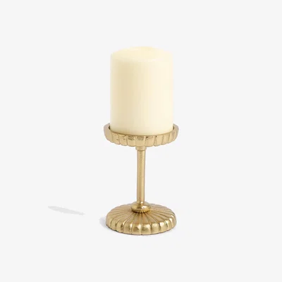 Marks & Spencer M&S X National Gallery Textured Pillar Candle Holder Gold