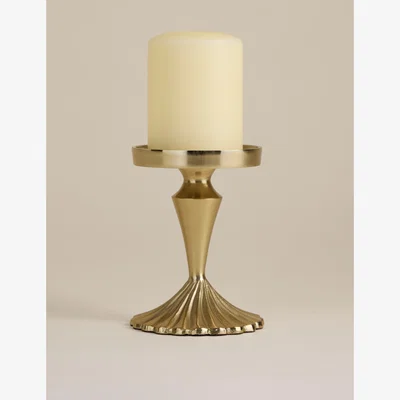 Marks & Spencer M&S Decorative Pillar Candle Holder Gold