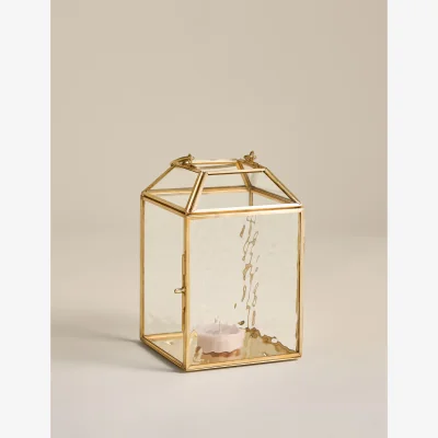 Marks & Spencer M&S Small Mottled Glass Lantern Gold