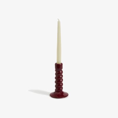 Marks & Spencer M&S Twisted Ceramic Dinner Candle Holder - Cherry Red, Cherry Red
