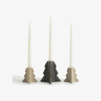 Marks & Spencer M&S Set of 3 Tree Shaped Ceramic Candle Holders - Multi, Multi