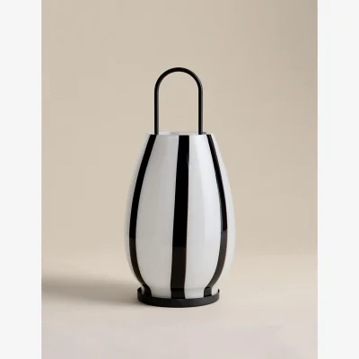 Marks & Spencer M&S Zebra Confetti Glass Lantern White