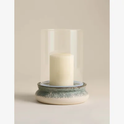 Marks & Spencer M&S Rounded Base Hurricane Candle Holder Green