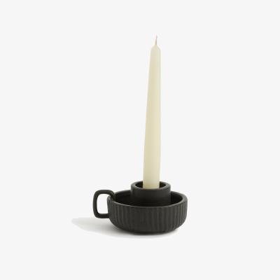 Marks & Spencer M&S Ridged Tealight & Dinner Candle Holder - Black C, Black C