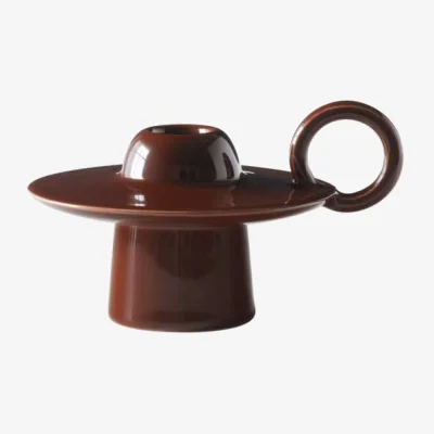 Made in Design Momento JH39 Candle stick ceramic brown / Jaime Hayon - Ø 11.8 x H 8.5 cm - &tradition