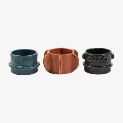 Made in Design Molly Candle holder ceramic multicoloured / Set of 3 - Serax