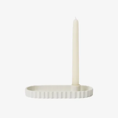 Made in Design Sillage Candle stick ceramic white - Jars Céramistes