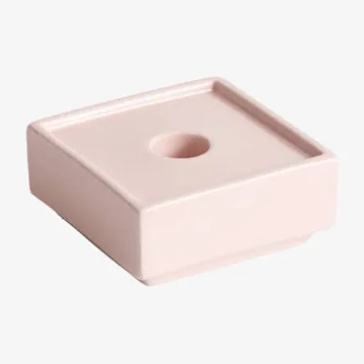 Made in Design Mattone Candle stick ceramic pink / Small - 9.4 x 9.4 cm - Hay