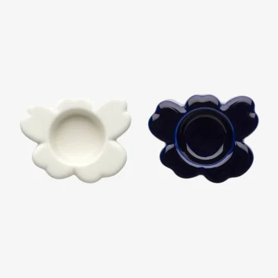 Made in Design Unikko Candle stick ceramic blue / Set of 2 - Marimekko