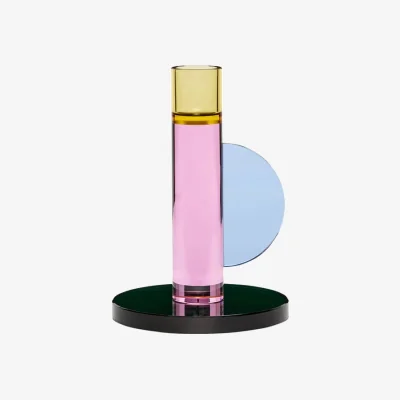 Made in Design Astro Candle stick glass pink - HÜBSCH
