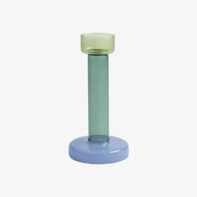 Made in Design Bole Medium Candle stick glass green / Ø 11 x H 21 cm - & klevering